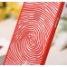 iPhone SE 5 5s - Carved Finger Print Pattern Matte PC Hard Protective Cover Case - Red